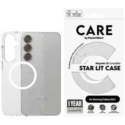 Care By Panzerglass Urban Combat Starlight Λευκή Θήκη Qi Για Samsung Galaxy S25+ Διαφανής