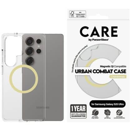 PanzerGlass Urban Combat Chardonnay QI - θήκη για Samsung Galaxy S25 Ultra - Διάφανο