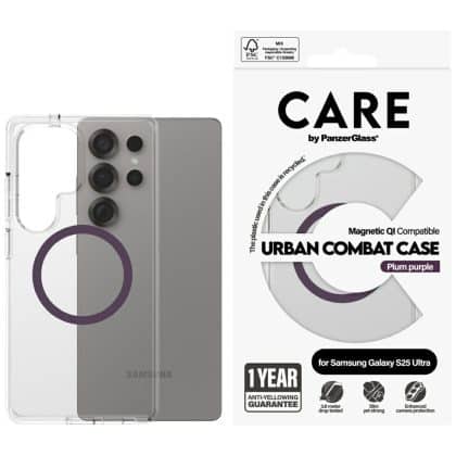 Θήκη Care By Panzerglass Urban Combat Purple Qi Για Samsung Galaxy S25 Ultra Διαφανής