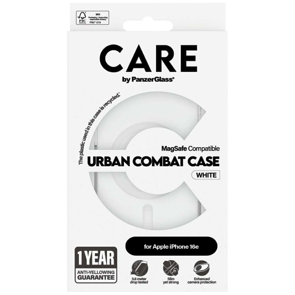 Θήκη Care By Panzerglass Flagship Urban Combat Λευκή Magsafe Για iPhone 16e Διαφανής - Image 3