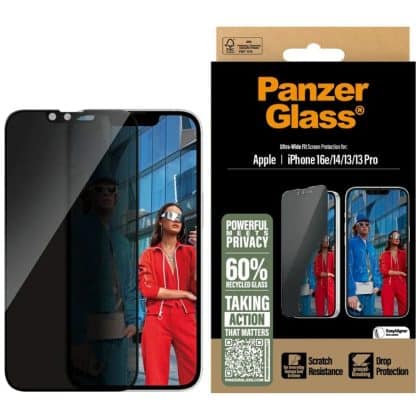 Γυαλί Ιδιωτικότητας Panzerglass Ultra-Wide Fit Για iPhone 16e/14/13/13 Pro