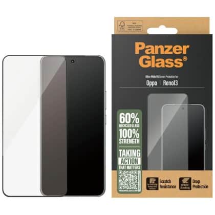 Θωρακισμένο Γυαλί Panzerglass Ultra-Wide Fit Με Μαύρη Ράμα Για Oppo Reno13