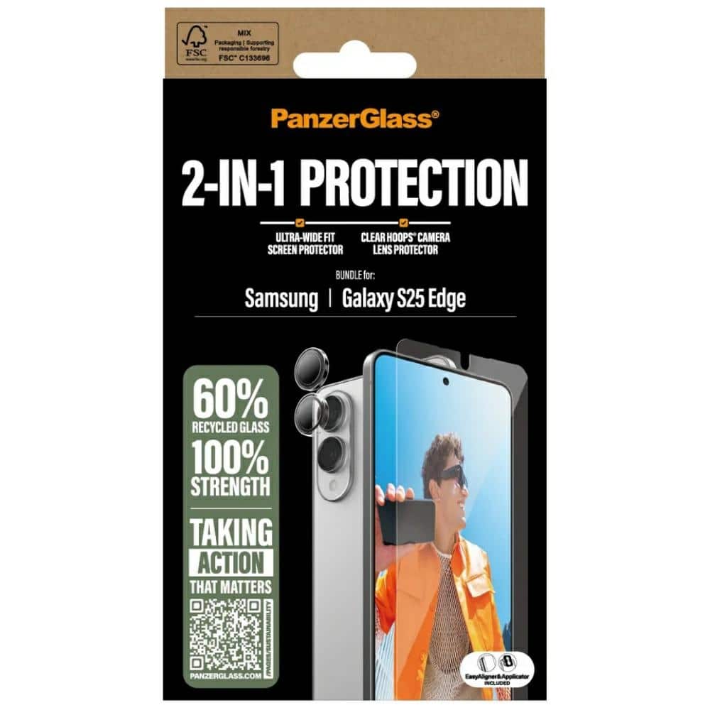 Σετ Προστασίας Panzerglass Hoops+uwf 2-Σε-1 Γυαλί+φακός Για Samsung Galaxy S25 Edge - Image 4