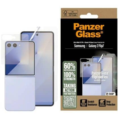 Σετ Προστασίας Panzerglass Flipfoldflex 2-In-1 Κλασικής Περικοπής Γυαλί + Υποαλλεργική Tpu Ταινία Για Samsung Galaxy Z Flip7