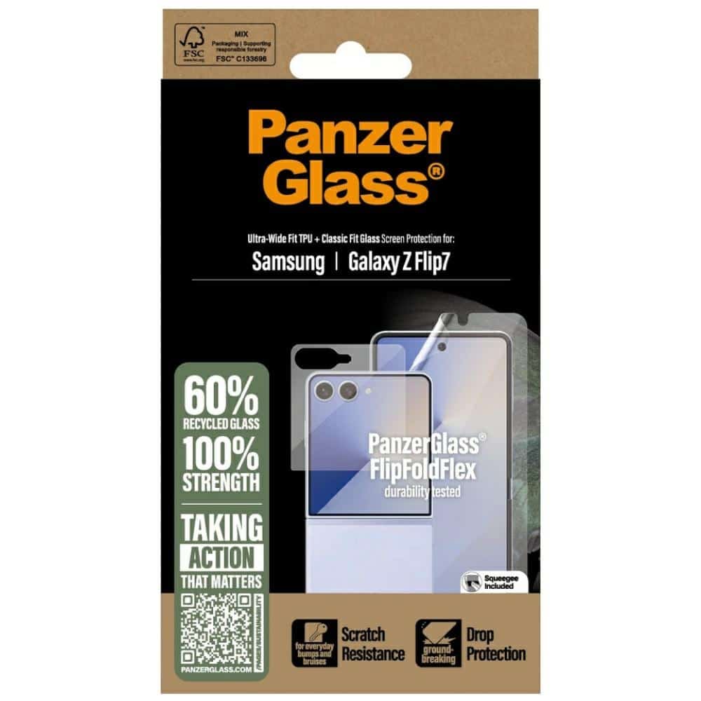 Σετ Προστασίας Panzerglass Flipfoldflex 2-In-1 Κλασικής Περικοπής Γυαλί + Υποαλλεργική Tpu Ταινία Για Samsung Galaxy Z Flip7 - Image 4