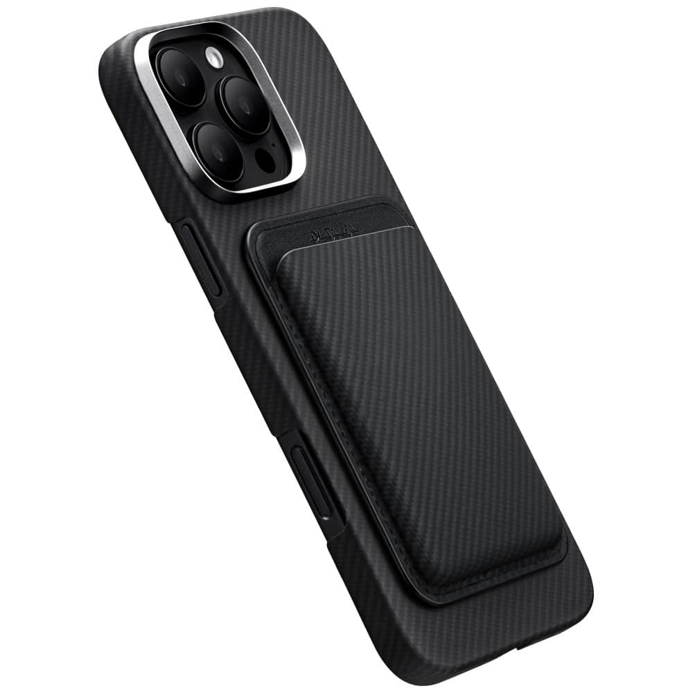Μαγνητικό Πορτοφόλι Pitaka Woven Wallet Magsafe Για Τηλέφωνο Μαύρο Γκρι - Image 3