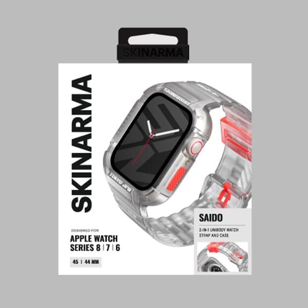 Skinarma Θήκη + Λουράκι Saido 2σε1 Για Apple Watch 45/44mm Διαφανές - Image 3