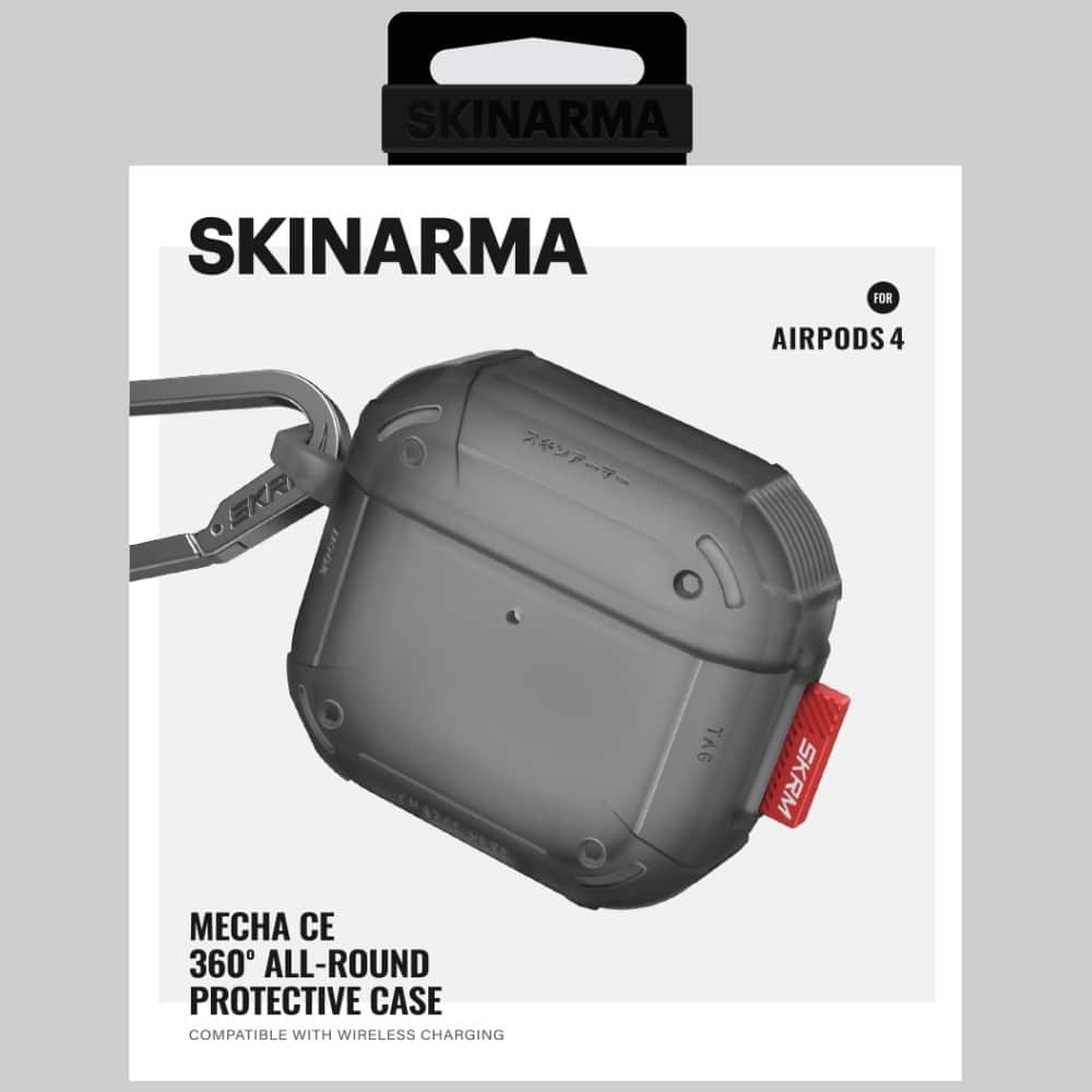 Θήκη Skinarma Mecha Ce Για Airpods 4 - Γκρι Διαφάνεια - Image 6