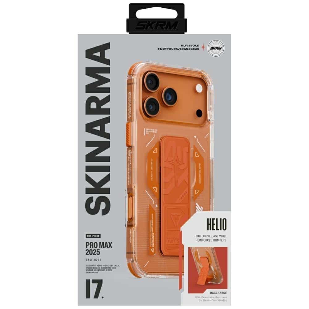 Θήκη Skinarma Helio Για iPhone 17 Pro Max Με Μαγνητική Φόρτιση + Βάση Στήριξης Πορτοκαλί - Image 5