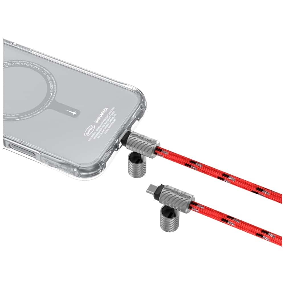 Universal 2in1 Λουράκι/Καλώδιο Λαιμού Τηλεφώνου Skinarma Dyno Ve USB‑c/usb‑c Σε Κόκκινο - Image 3