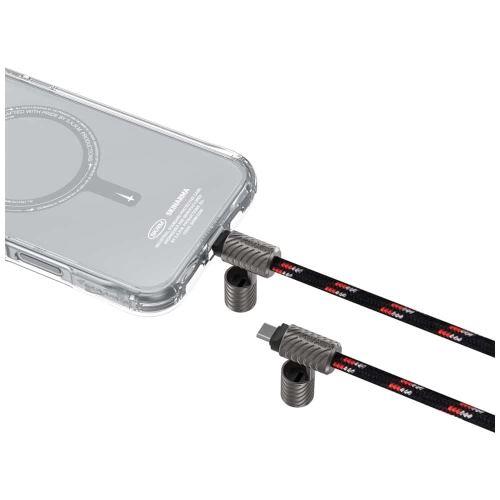 Universal 2in1 Λουράκι/Καλώδιο Λαιμού Τηλεφώνου Skinarma Dyno Ve USB-C/usb-C Μαύρο - Image 3