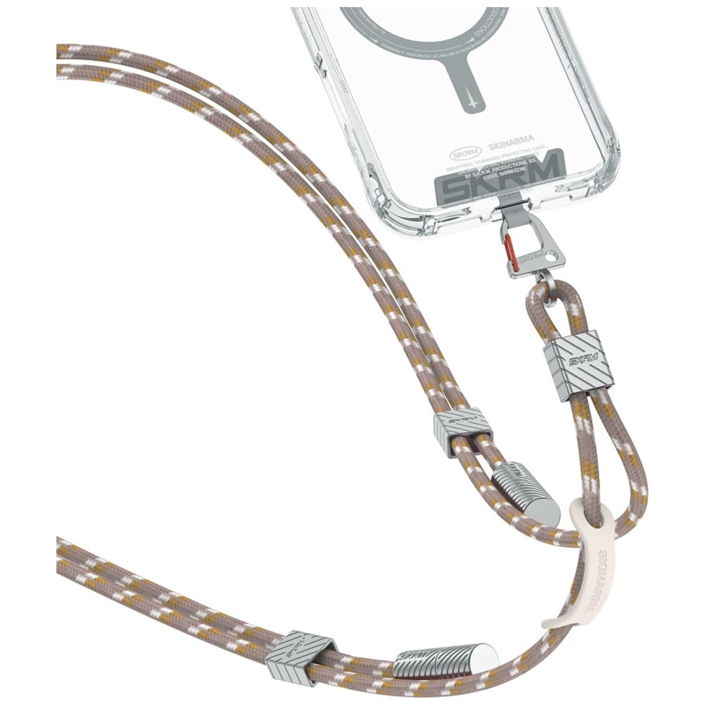 Universal 2in1 Λουράκι/Καλώδιο Λαιμού Τηλεφώνου Skinarma Dyno Ve USB-C/usb-C Σε Μπεζ - Image 2
