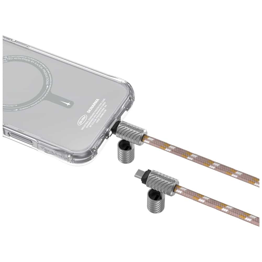 Universal 2in1 Λουράκι/Καλώδιο Λαιμού Τηλεφώνου Skinarma Dyno Ve USB-C/usb-C Σε Μπεζ - Image 3