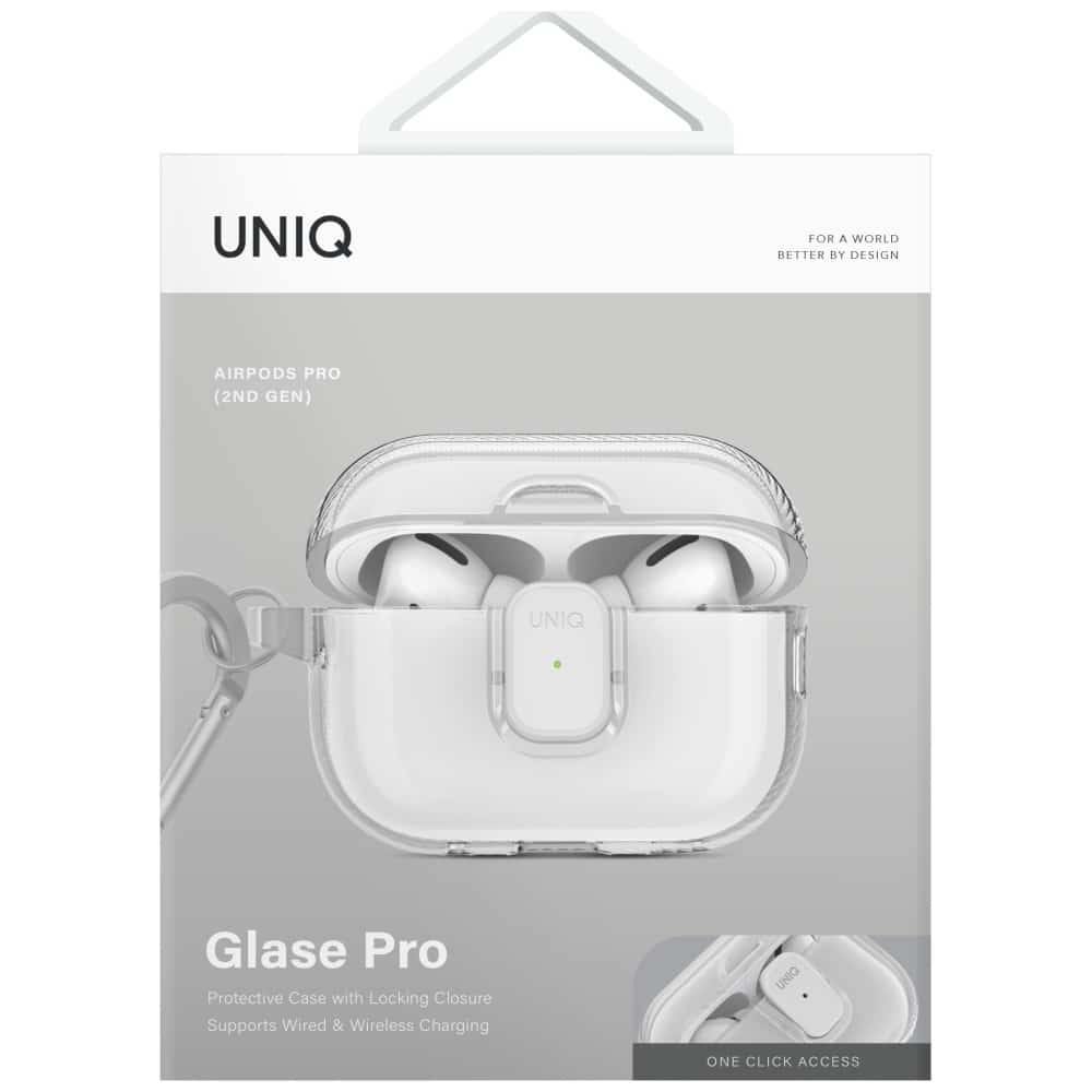 Case Uniq Glase Pro For Airpods Pro 2 Lock Case Transparent - Image 2