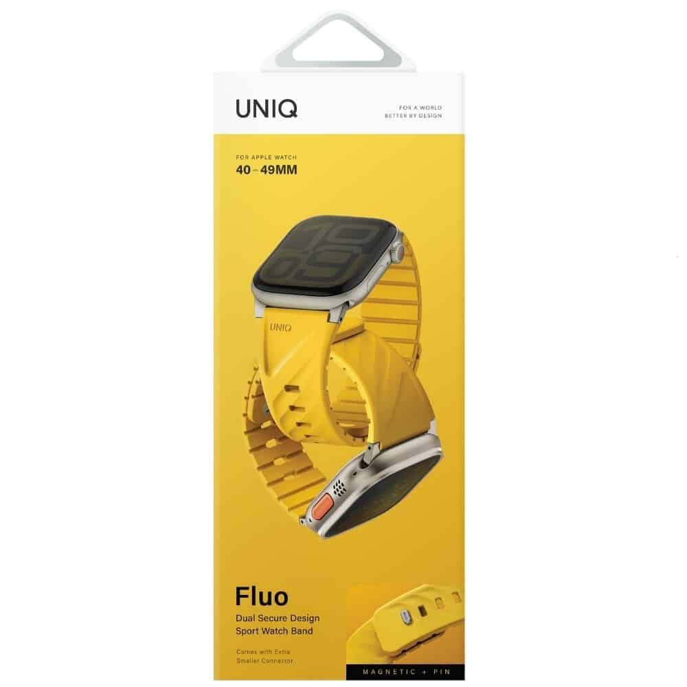 Strap Uniq Fluo για Apple Watch 49/46/45/44/42/41/40mm Magnetic Yellow - Image 4