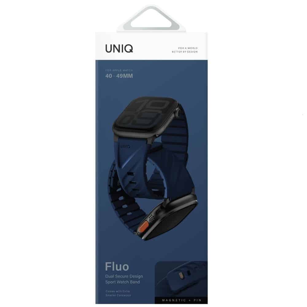 Strap Uniq Fluo για Apple Watch 49/46/45/44/42/41/40mm Magnetic Blue - Image 4