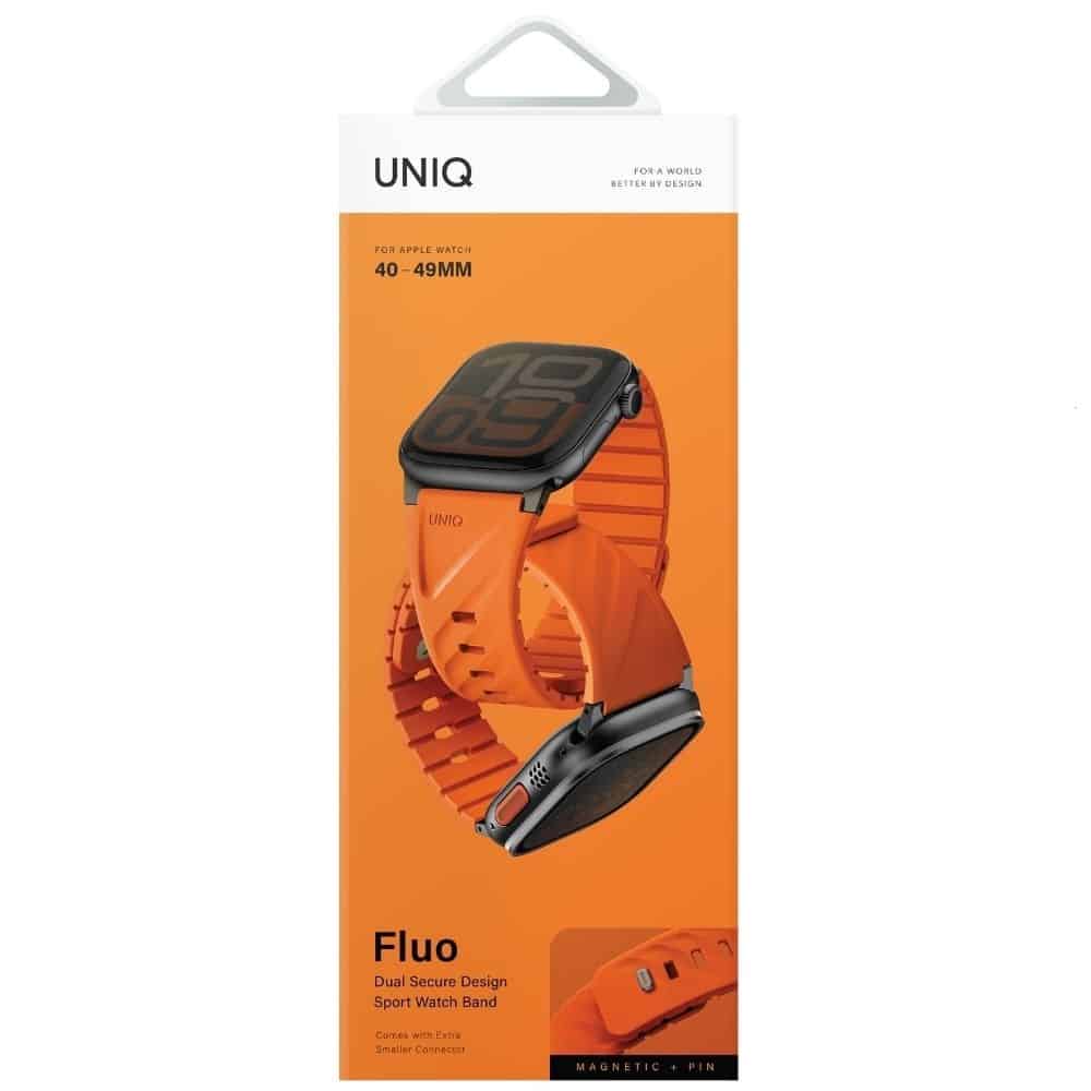 Strap Uniq Fluo για Apple Watch 49/46/45/44/42/41/40mm Magnetic Orange - Image 4