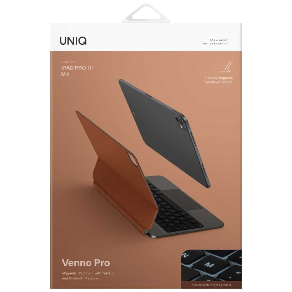 Case Uniq Venno Pro Magnetic Smart With Keyboard For iPad Pro 11" M4 (2024) Caramel - Image 7