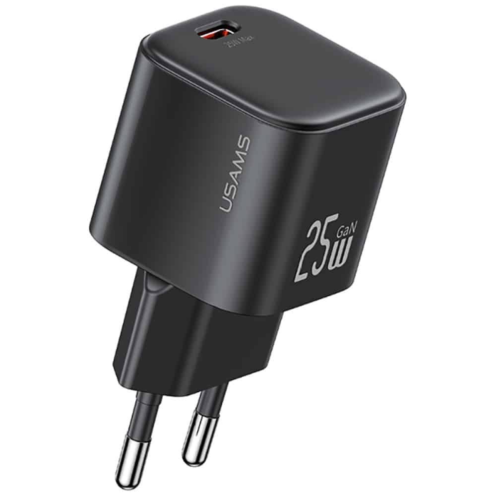 Charger Usams Jc Series Cc289 25w Gan Mini Fast Charger USB-C Black - Image 2