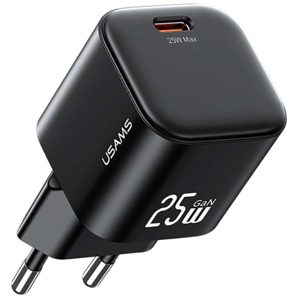 Charger Usams Jc Series Cc289 25w Gan Mini Fast Charger USB-C Black - Image 3