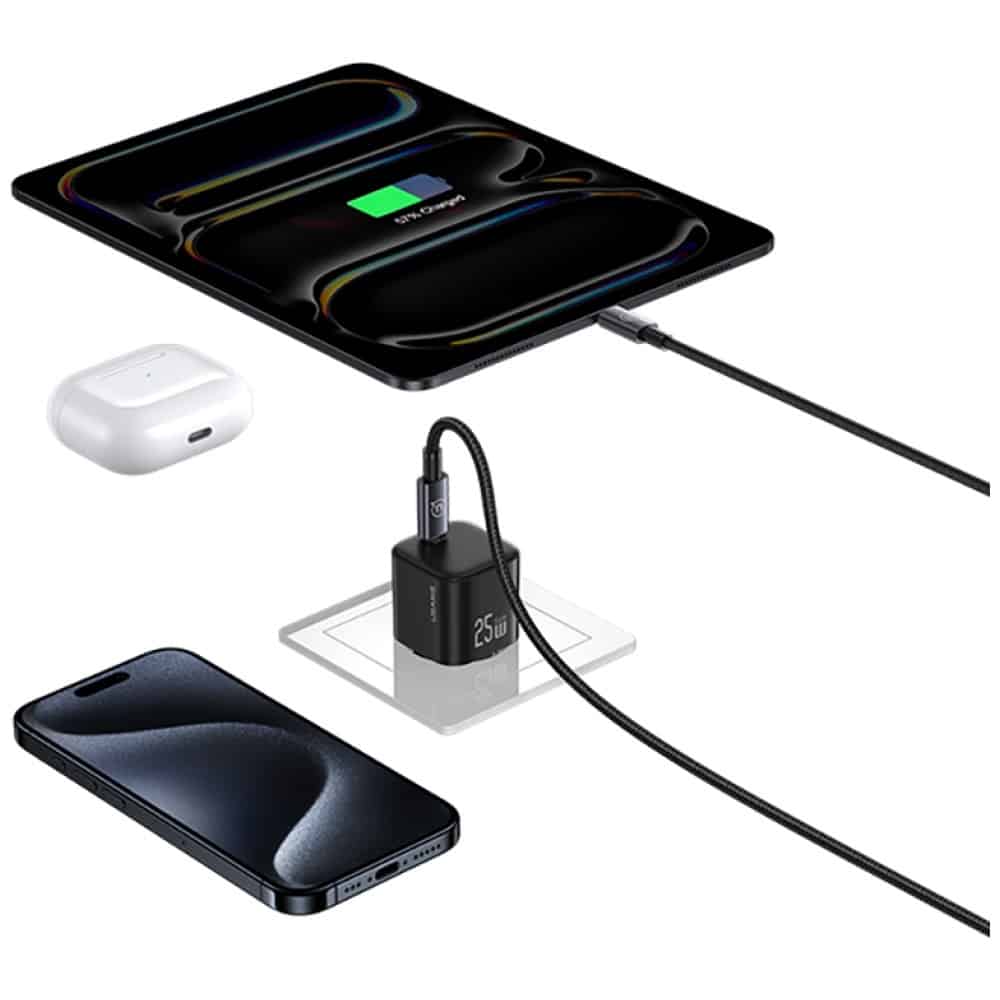 Charger Usams Jc Series Cc289 25w Gan Mini Fast Charger USB-C Black - Image 8