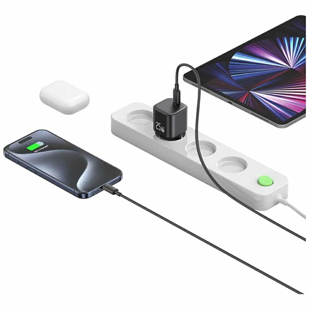 Charger Usams Jc Series Cc289 25w Gan Mini Fast Charger USB-C Black - Image 9