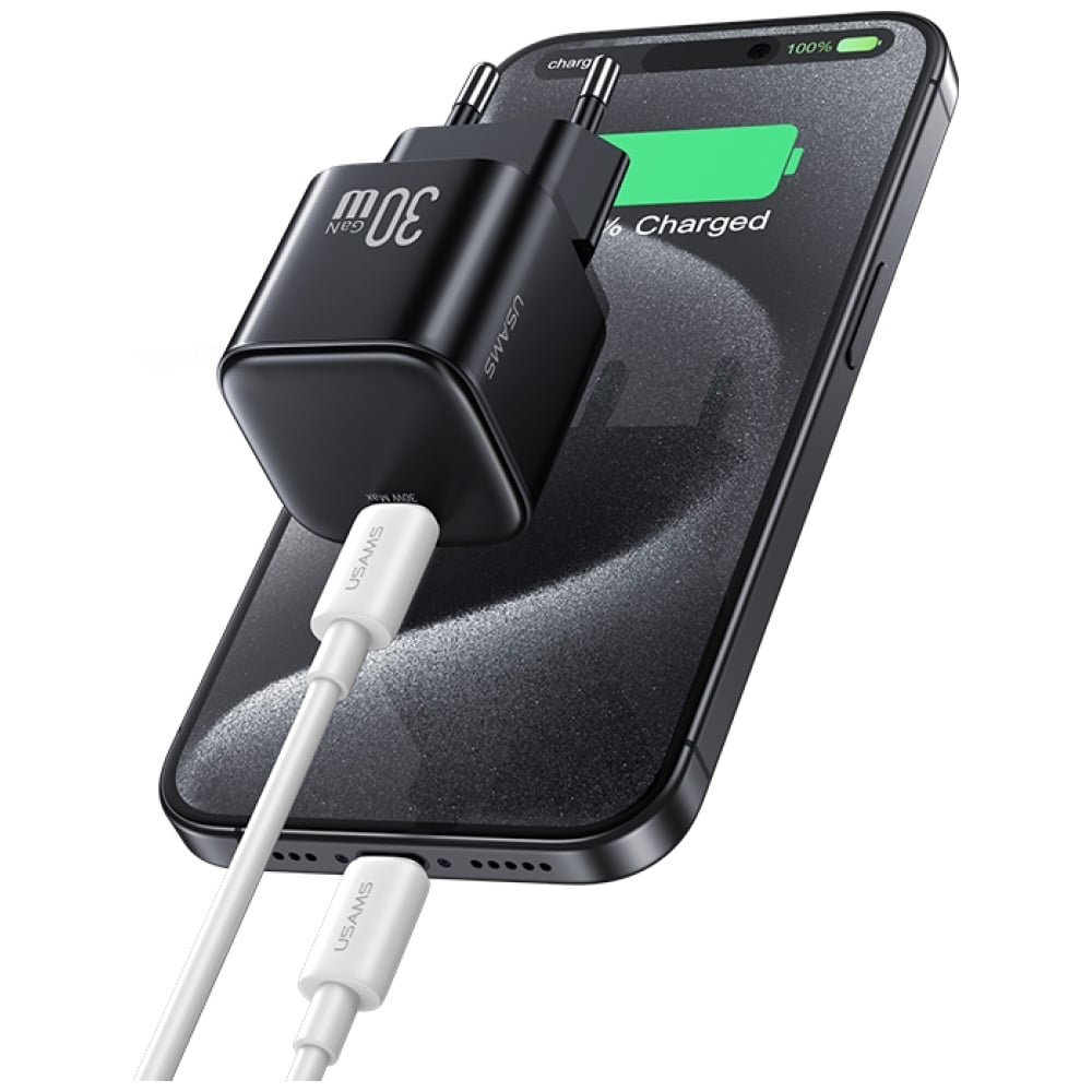 Wall Charger Usams Jo Series Cc262 30w USB-C + 1m USB-C/lightning Καλώδιο White - Image 6
