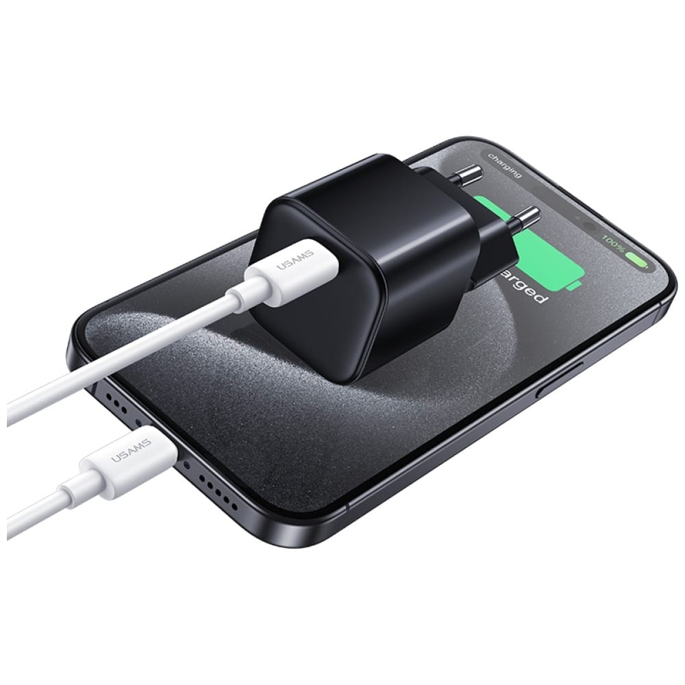 Wall Charger Usams Jo Series Cc262 30w USB-C + 1m USB-C/lightning Καλώδιο White - Image 7