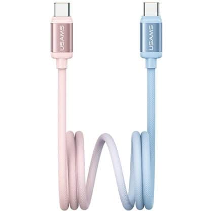Καλώδιο Usams Bicolor Series Sj756 Pd 60w USB-C/usb-C  1.2m Blue And Pink
