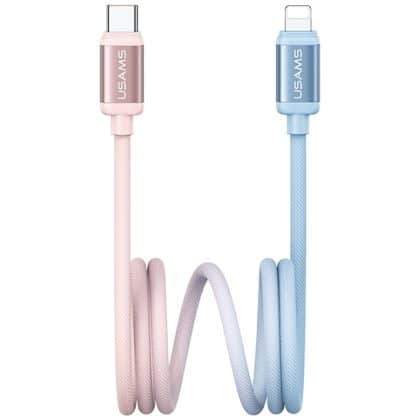 Καλώδιο Usams Bicolor Series Sj757 Pd 30w  USB-C/lightning 1.2m Blue And Pink