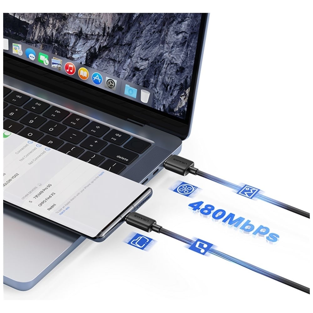 Καλώδιο Usams Ky Series Us-Sj693 3a USB-C To USB-A 2m White - Image 11