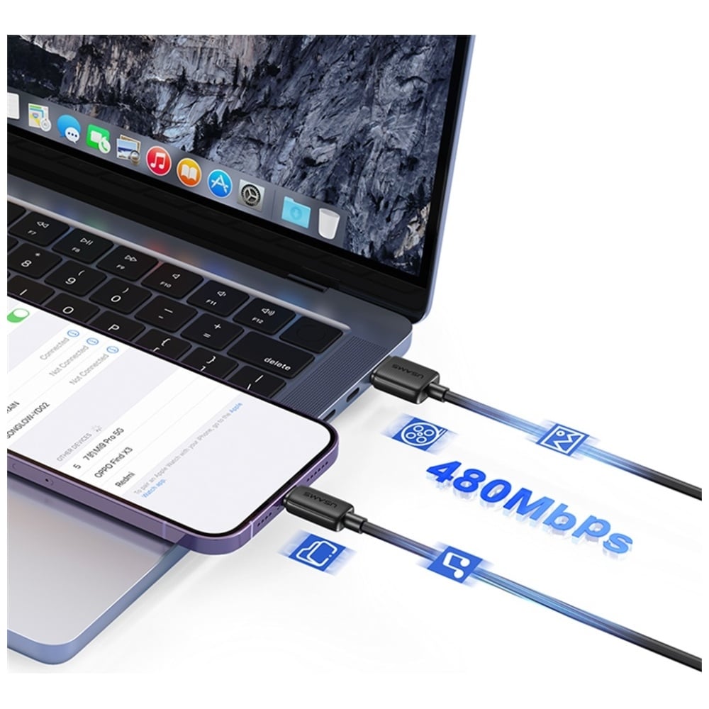 Καλώδιο Usams Ky Series Us-Sj694 2.4a Lightning To USB-A 2m White - Image 5
