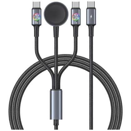 Καλώδιο Usams Huan Series Sj754 72w USB-C To USB-C + USB-C + Wireless Charger For Watch Tarnish