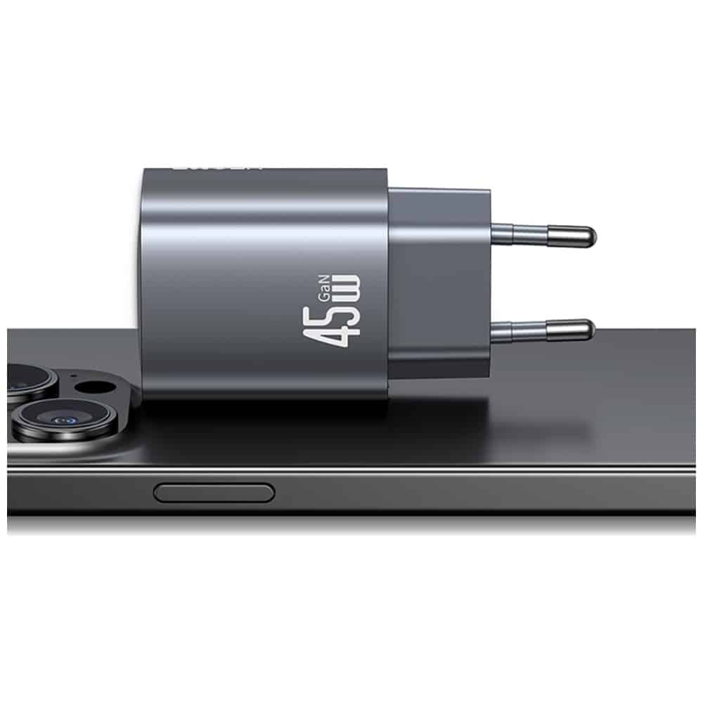 Wall Charger Usams Cc290 T66 45w Gan 1xusb-A 1xusb-C Silver - Image 8
