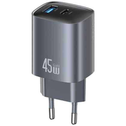 Wall Charger Usams Cc290 T66 45w Gan 1xusb-A 1xusb-C Tarnish
