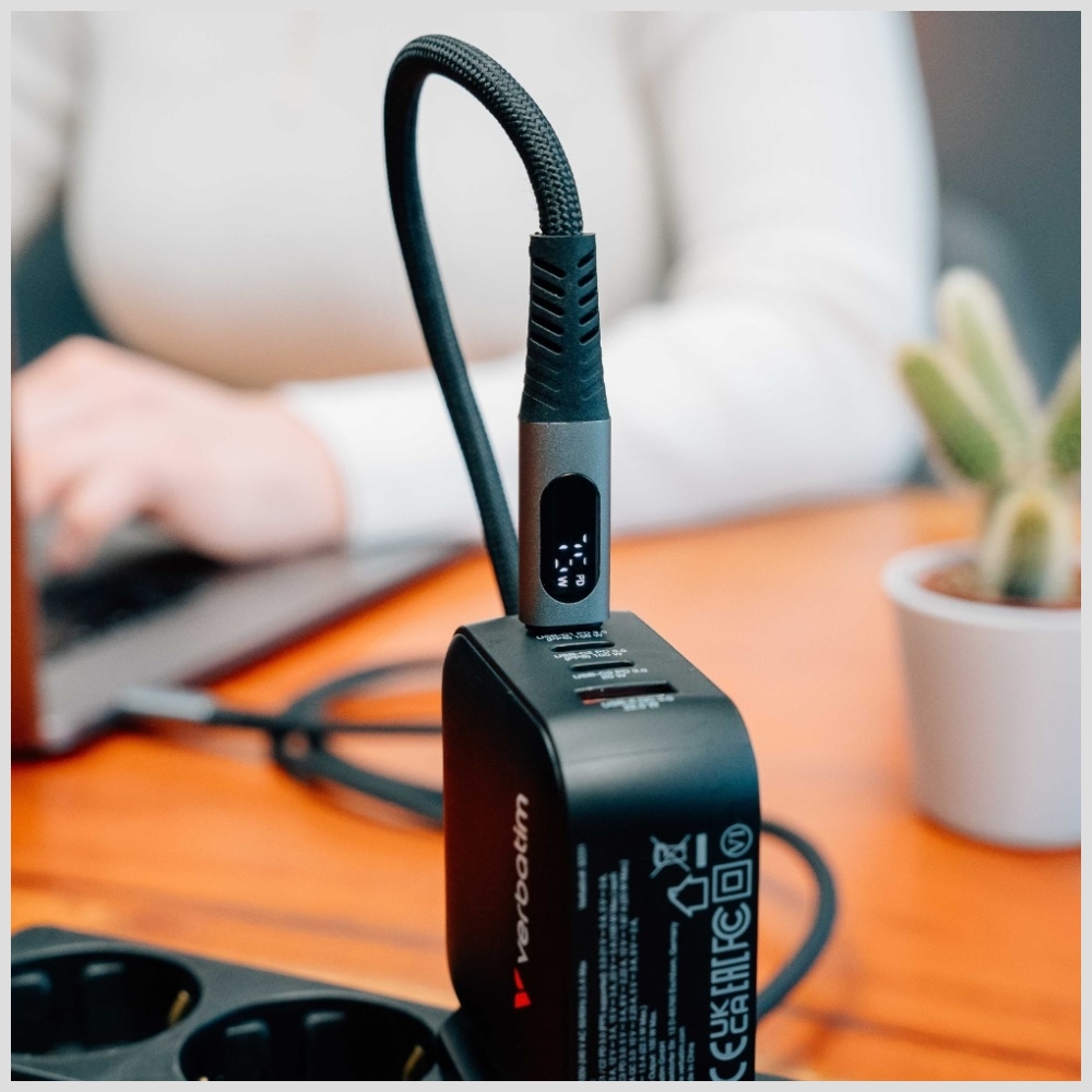 Καλώδιο Verbatim Sync & Charge USB-C To USB-C 100w Display 120cm Black 31848 - Image 6