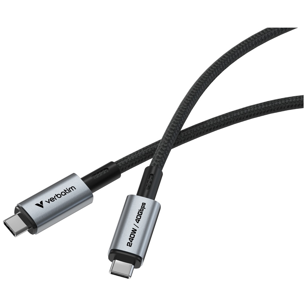 Καλώδιο Verbatim Sync & Charge USB-C To USB-C 240w 40gb/s 120cm Black 31847 - Image 2