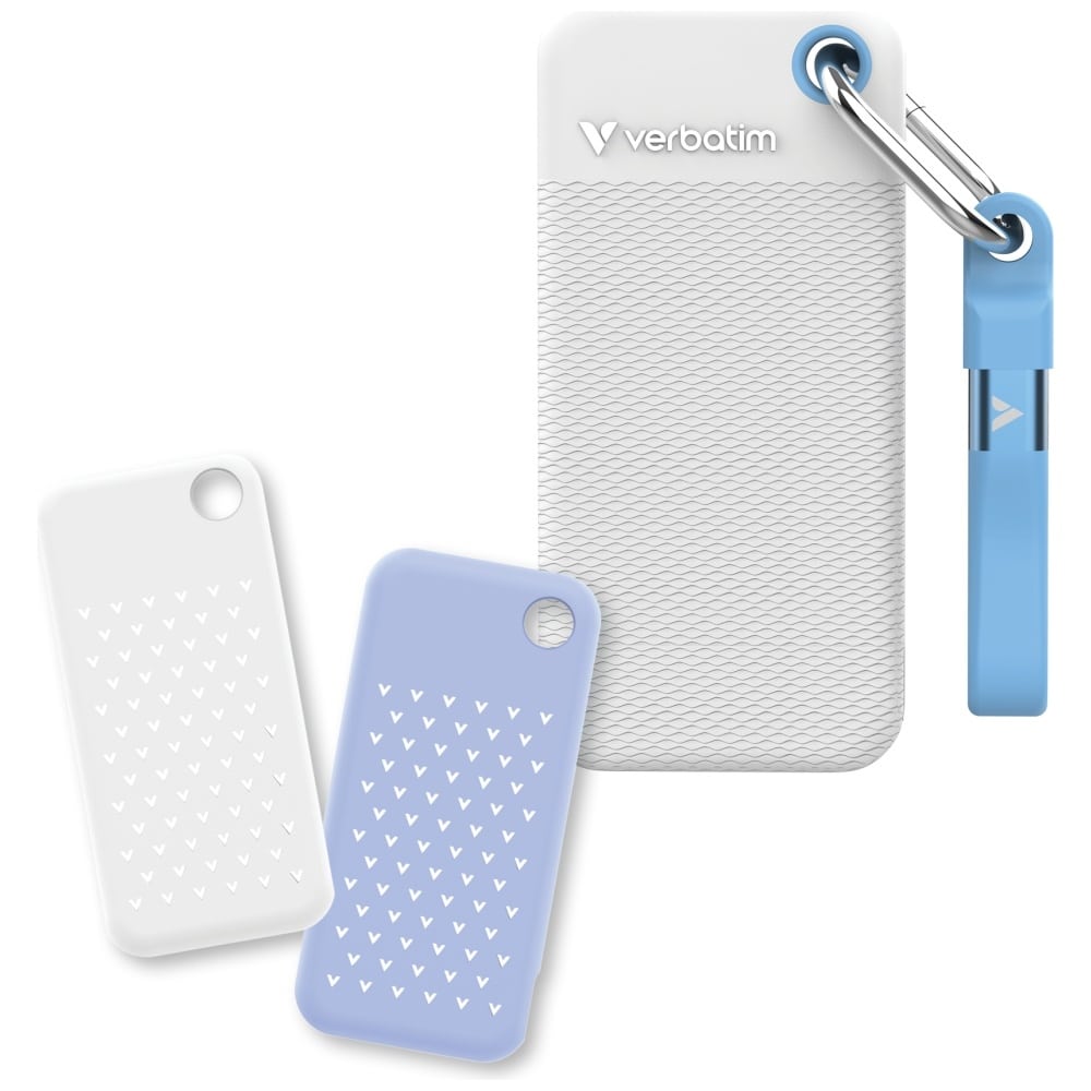 Εξωτερικός Δίσκος Verbatim Pocket Ssd 1tb USB-C 3.2 Gen 2 Λευκό-Ανοιχτό Μπλε 32320 - Image 2