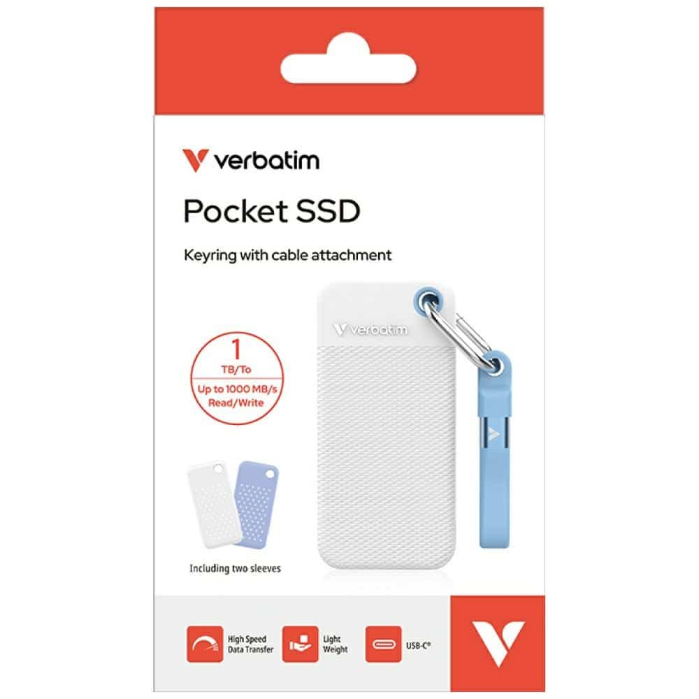 Εξωτερικός Δίσκος Verbatim Pocket Ssd 1tb USB-C 3.2 Gen 2 Λευκό-Ανοιχτό Μπλε 32320 - Image 8