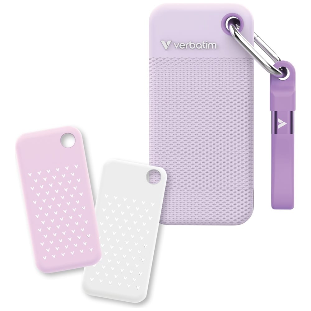 Εξωτερικός Δίσκος Verbatim Pocket Ssd 1tb USB-C 3.2 Gen 2 Λευκό-Μωβ 32322 - Image 2