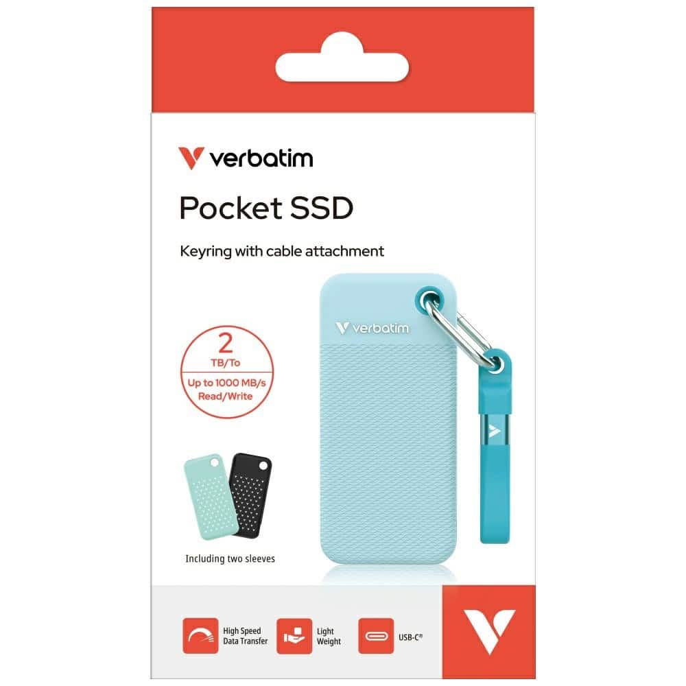 Εξωτερικός Δίσκος Verbatim Pocket Ssd 2tb USB-C 3.2 Gen.2 Μαύρος - Πολικό Μπλε 32325 - Image 8