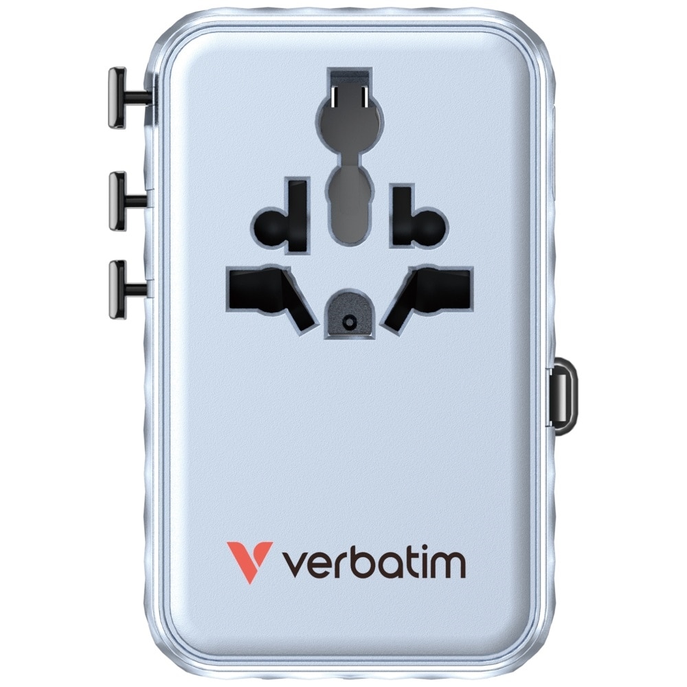 Verbatim Ταξιδιωτικός Αντάπτορας Eu/uk/us Gan Με 2xusb-C, 2xusb-A Και 1xusb-C Pd 100w Σε Μπλε Χρώμα 30192 - Image 4