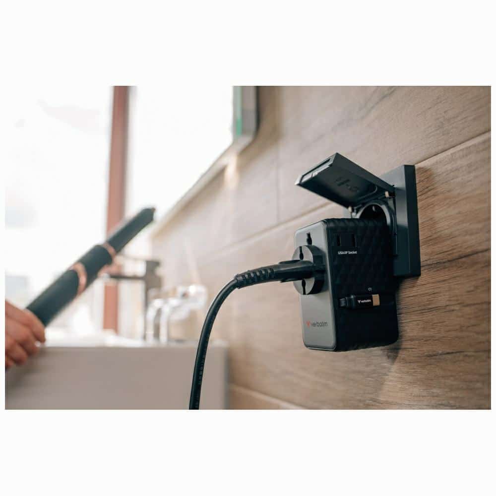 Verbatim Ταξιδιωτικός Αντάπτορας Eu/uk/us Gan 1xusb-C/1xusb-A/2xusb-C Pd 70w Μαύρος 30186 - Image 6