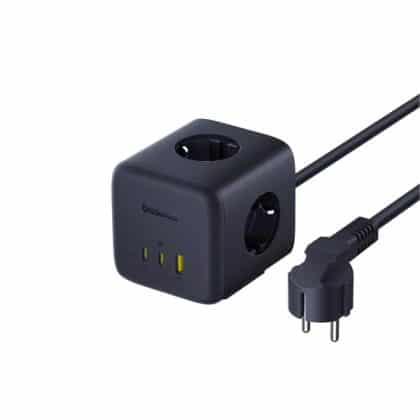 Power Strip Baseus Enerfill Fa11, 67w, 3.35a, 1 X USB-A - 2 X USB-C - 3 X Schuko, Black E00082100123-00