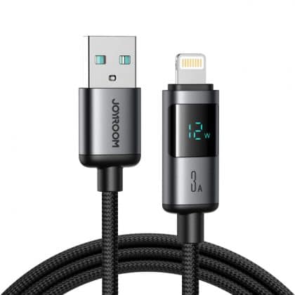 USB-A To Lightning Καλώδιο Joyroom S-A16 Pro Prism Display, 12w, 3a, 1.2m, Black