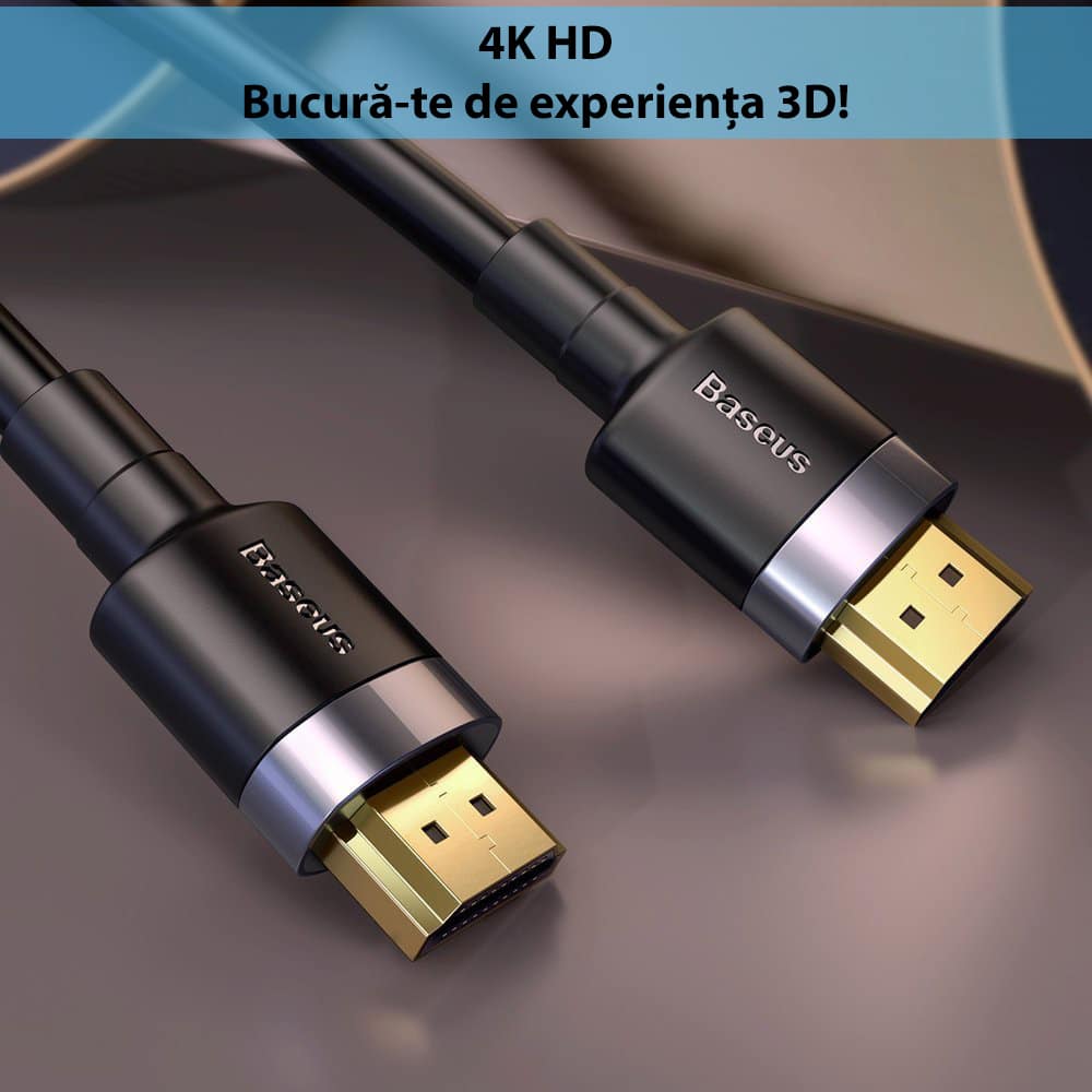 Baseus - Καλώδιο Βίντεο Cafule (cadklf-G01) - Hdmi Σε Hdmi, 4k, 3m - Μαύρο - Image 6