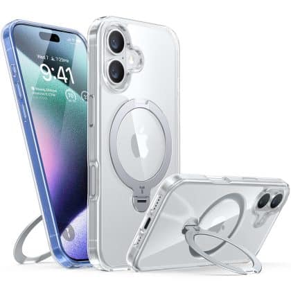 Torras Ostand Spin - θήκη για Apple iPhone 16 Plus - Διάφανο