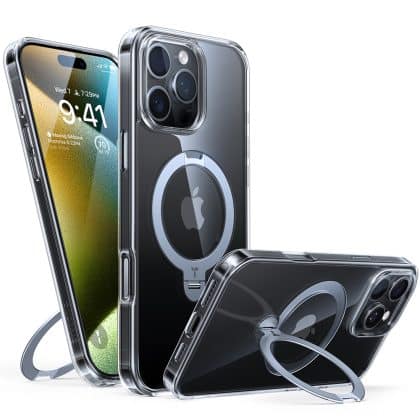 Torras Ostand Spin - θήκη για Apple iPhone 16 Pro - Διάφανο