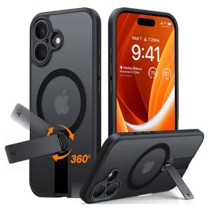 Torras Pstand - θήκη για Apple iPhone 16 Plus - Μαύρο
