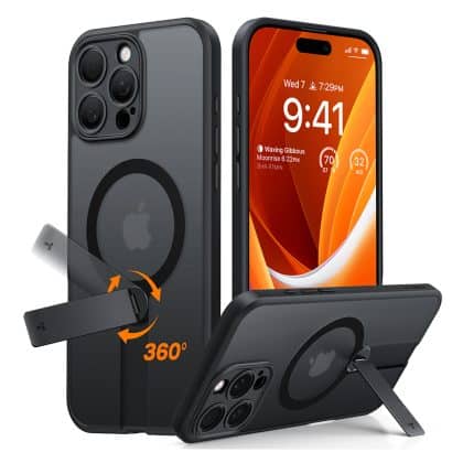 Torras Pstand - θήκη για Apple iPhone 16 Pro - Μαύρο